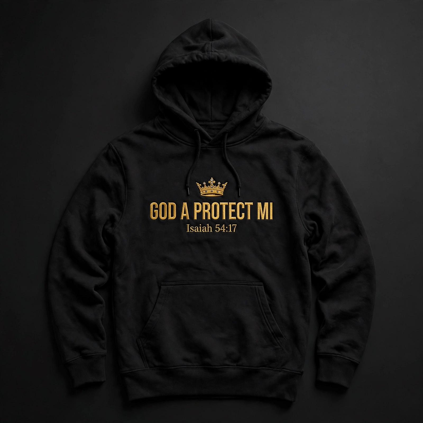 GOD A PROTECT MI Hoodie in Black
